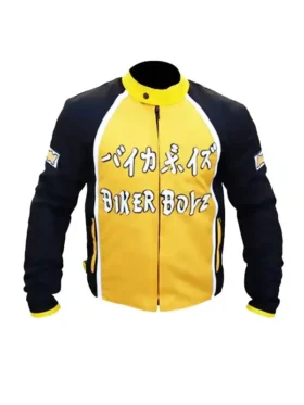 Biker Boyz Yellow and Black Leather Jacket