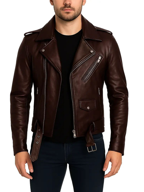 Dark Brown Leather Biker Jacket Dark Brown Leather Biker Jacket