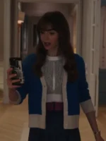 Emily Cooper Tv Series Emily In Paris S03 Blue Cardigan Sweater