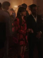 Emily In Paris S03 Lily Collins Rose Printed Red Blazer