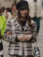 Emily In Paris S03 Lily Collins Wool Check Jacket