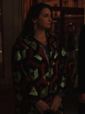 Emily In Paris S03 Marianne Geometric Jacquard Coat