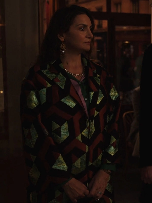 Emily In Paris S03 Marianne Geometric Jacquard Coat Emily In Paris S03 Marianne Geometric Jacquard Coat