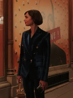 Emily In Paris Season 3 Lily Collins Blue Blazer