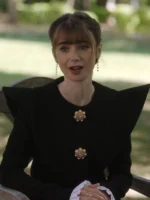 Emily in Paris S03 Lily Collins Black Top in cotton
