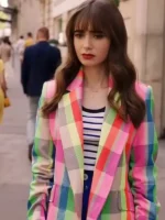 Emily in Paris S03 Lily Collins Multi-Color Blazer