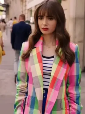 Emily in Paris S03 Lily Collins Multi-Color Blazer