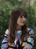 Emily in Paris S03 Lily Collins Pop Art Designed Blazer