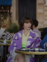 Emily in Paris Season 3 Emily Purple Wool Coat