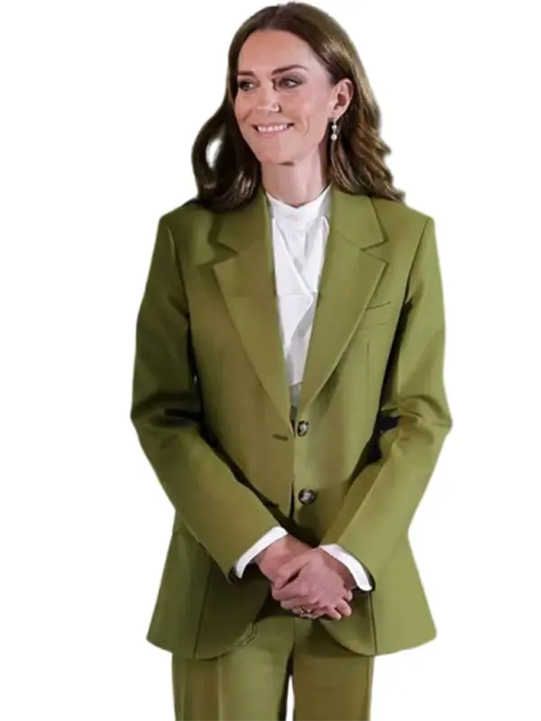 Kate Middleton wearing British Fashion Council 2025 green suit Kate Middleton Suit British Fashion Council 2025 green suit