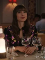 Lily Collins Emily In Paris Season 3 Emily Cooper Camouflage Swing Purple Jacket