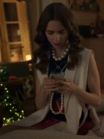 Lily Collins Emily in Paris S02 Episode 9 Emily Cooper White Vest