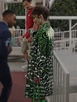 Lily Collins Emily in Paris S03 Emily Cooper Green Printed Coat