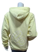 Close-up of the Lola Winters hoodie fabric showing reinforced double-needle stitching and textile density.