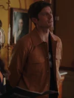 Lucas Bravo Emily in Paris S03 Gabriel Brown Leather Jacket