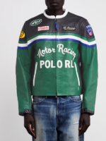 Polo Ralph Lauren Green Leather Café Racer Jacket