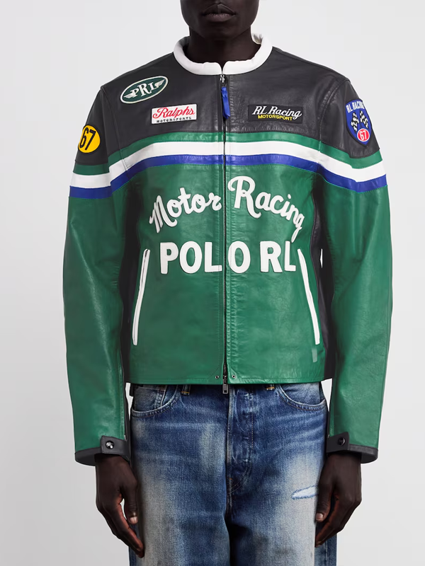 Polo Ralph Lauren Green Leather Café Racer Jacket Polo Ralph Lauren Green Leather Café Racer Jacket