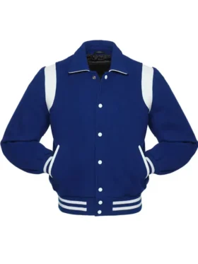 Retro Wool with White Leather Varsity Jacket