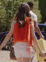 TV Series Emily In Paris S03 Lily Collins Orange Embroidered Vest