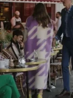 TV Series Emily in Paris Season 3 Emily Purple Wool Coat