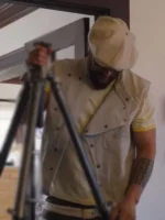 TV Series On the Roam 2024 Jason Momoa Gray Vest