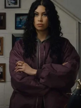 Ziigwan TV-Series Shoresy S02 Blair Lamora Purple Oversized Bomber Jacket