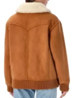 brown shearling winter jacket