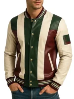 color block varsity jacket men