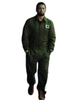 eminem yellow jumpsuit in green color and cotton fabric