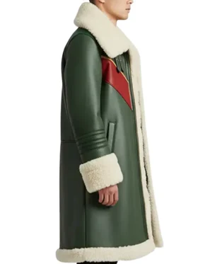 festive shearling coat for men