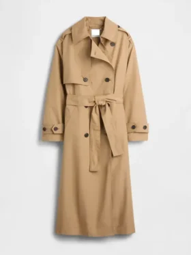 Classic beige trench coat for women
