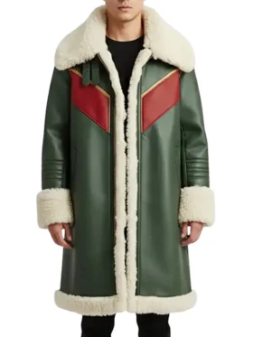 men’s green Long Christmas Coat