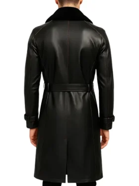 men’s leather shearling winter jacket