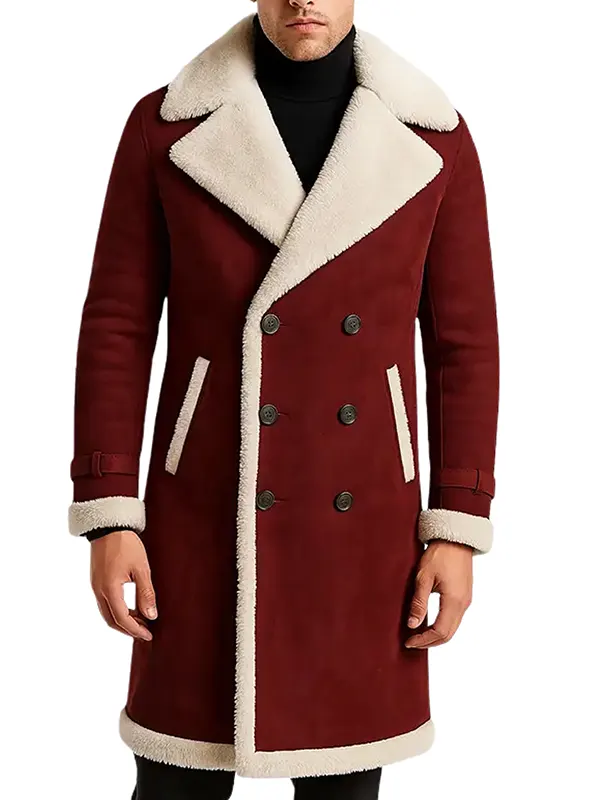 men’s maroon shearling coat men’s maroon shearling coat