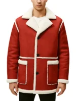 men’s red shearling Santa Christmas Jacket