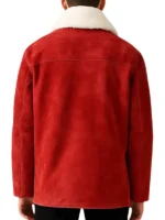 men’s red shearling jacket