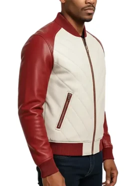 red and white varsity jacket men