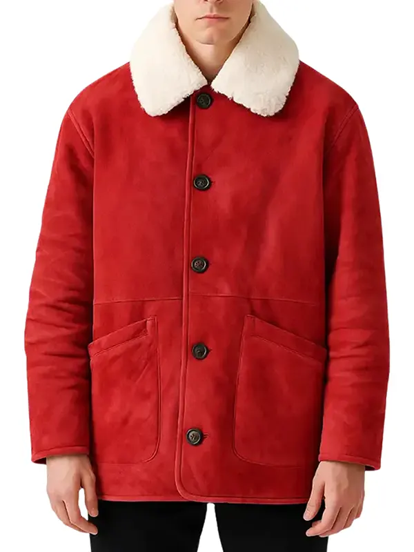 Mens Winter Red Wool Jacket