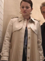 selena gomez pleated trench coat