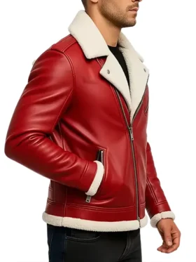 shearling biker jacket men