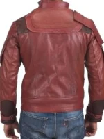 star lord in guardians of the galaxy 2 red leather jacket