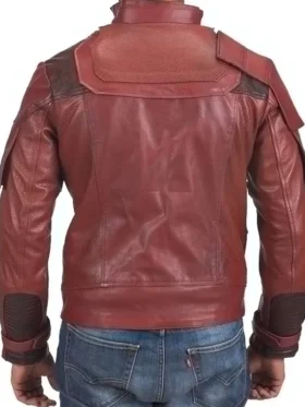 star lord in guardians of the galaxy 2 red leather jacket