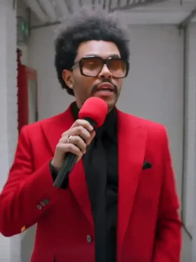 the weeknd red suit