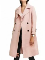 About Fate Margot pink winter coat. Emma Roberts wearing the cute long pink coat.