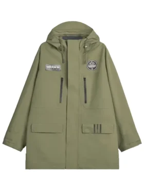 Adidas SPZL Sunnyhurst Anorak Jacket in lightweight fabric with zip front and adjustable hood.