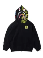 Bape x CR7 shark zip hoodie in bold street style, full zip front and shark hood detailing