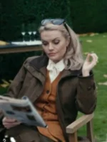 Chanel Cresswell Jacket as Tammy Horniman in The Gentlemen wearing a country tweed jacket. Part of the The Gentlemen Netflix Tammy Horniman outfit.