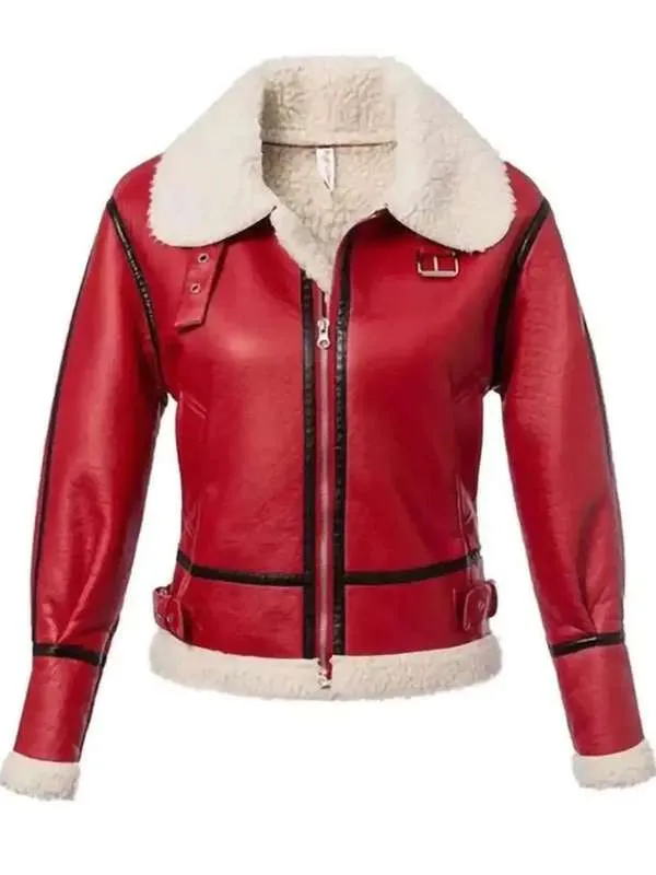 Christmas-Womens-Red-Real-Leather-Jacket Womens-Red-Real-Leather-Jacket