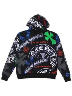 Chrome Hearts Multicolor Logo Stencil Pullover Hoodie For Men And Women