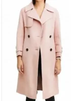 Emma Roberts Margot pink coat About Fate. A stylish, bright pink wool winter coat
